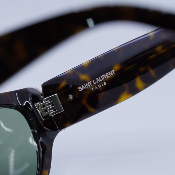 🕶️ New Saint Laurent SLM94 008 Sunglasses - Dark Havana Frame, Green Lenses - Picture 8 of 11